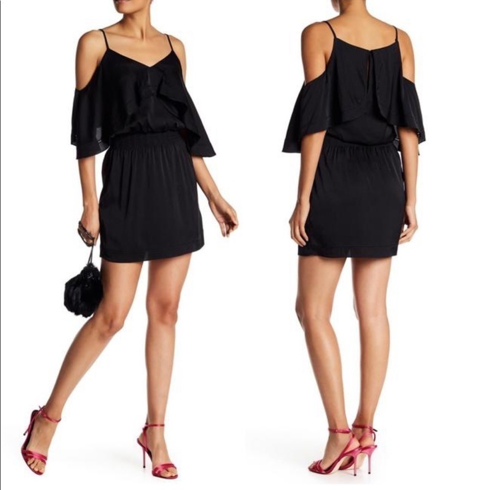 Trina Turk Black Colusa stretch silk mid-length